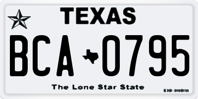 TX license plate BCA0795