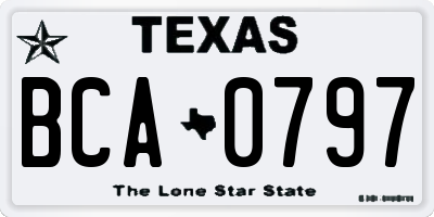 TX license plate BCA0797