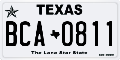 TX license plate BCA0811