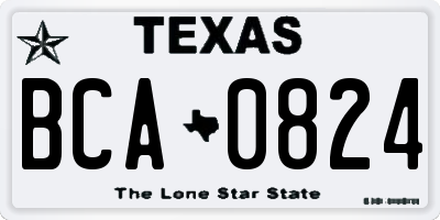 TX license plate BCA0824