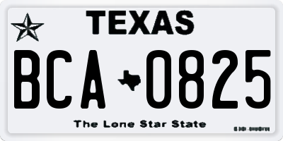 TX license plate BCA0825