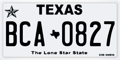 TX license plate BCA0827