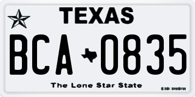 TX license plate BCA0835