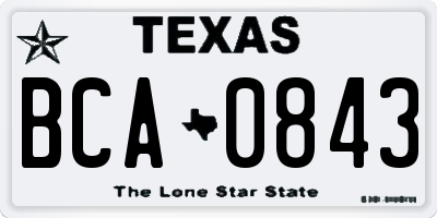 TX license plate BCA0843