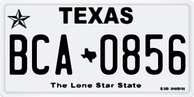 TX license plate BCA0856