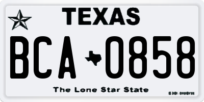 TX license plate BCA0858