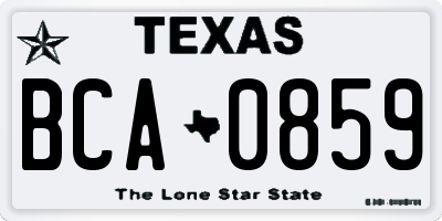 TX license plate BCA0859