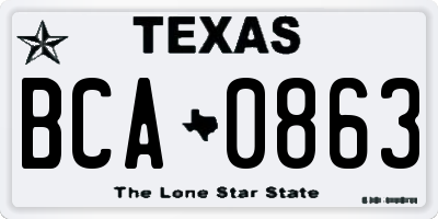 TX license plate BCA0863