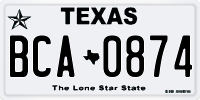 TX license plate BCA0874