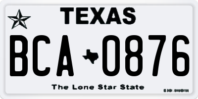 TX license plate BCA0876