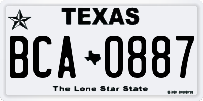 TX license plate BCA0887