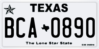 TX license plate BCA0890