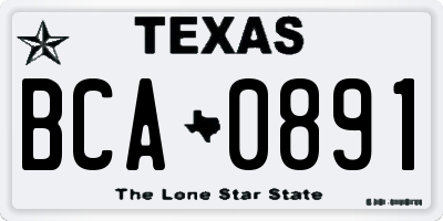 TX license plate BCA0891