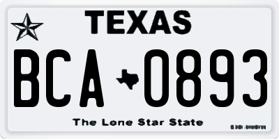 TX license plate BCA0893