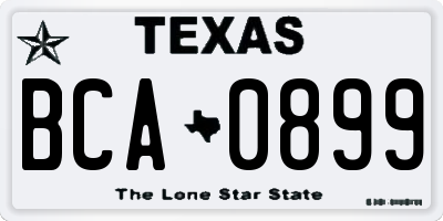 TX license plate BCA0899