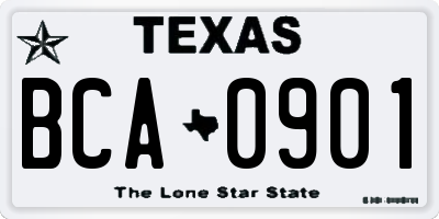 TX license plate BCA0901
