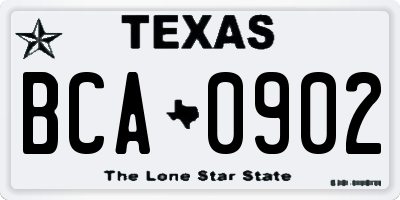 TX license plate BCA0902