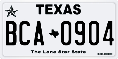 TX license plate BCA0904