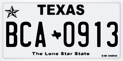 TX license plate BCA0913