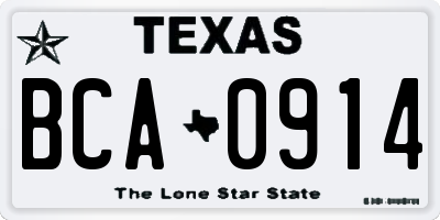 TX license plate BCA0914