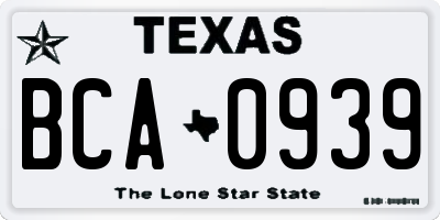 TX license plate BCA0939