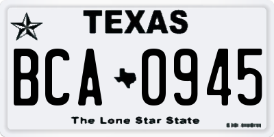 TX license plate BCA0945