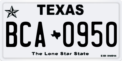 TX license plate BCA0950
