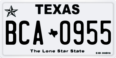 TX license plate BCA0955