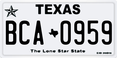 TX license plate BCA0959