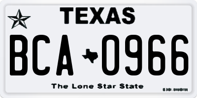 TX license plate BCA0966