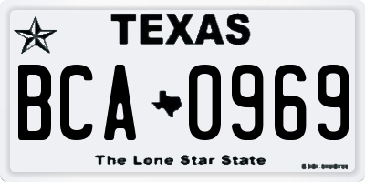 TX license plate BCA0969