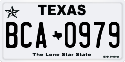 TX license plate BCA0979