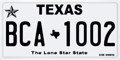 TX license plate BCA1002