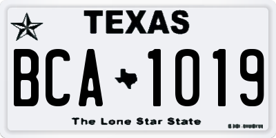 TX license plate BCA1019