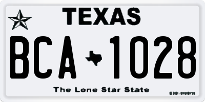 TX license plate BCA1028