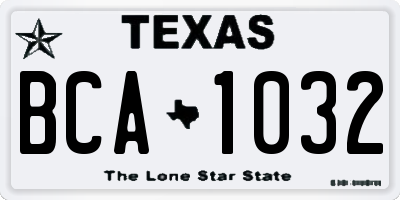 TX license plate BCA1032