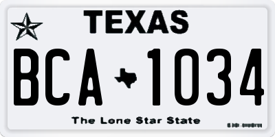 TX license plate BCA1034