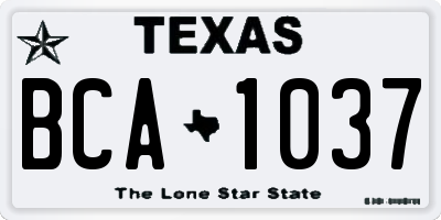 TX license plate BCA1037