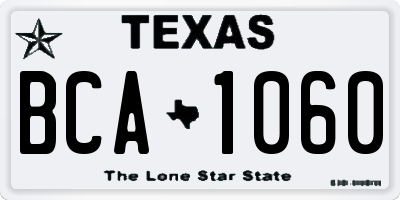 TX license plate BCA1060