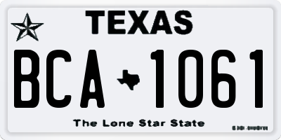 TX license plate BCA1061