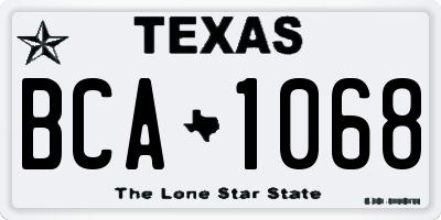 TX license plate BCA1068