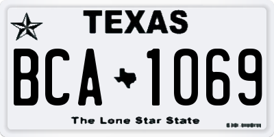 TX license plate BCA1069