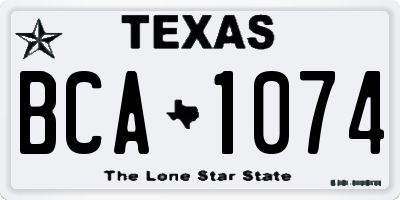 TX license plate BCA1074