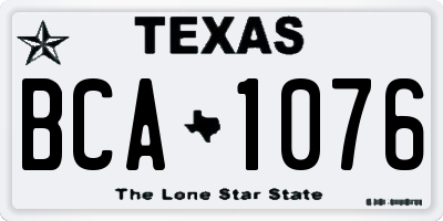 TX license plate BCA1076
