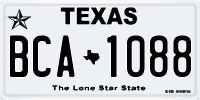 TX license plate BCA1088