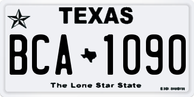 TX license plate BCA1090