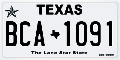 TX license plate BCA1091