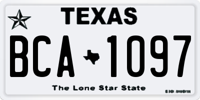 TX license plate BCA1097