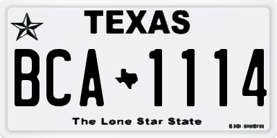 TX license plate BCA1114