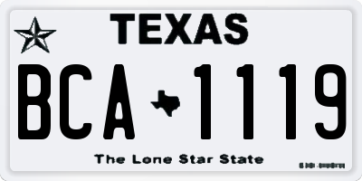 TX license plate BCA1119